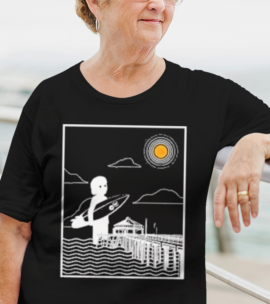 William Black Surfing Pier Orange County Sunset T-Shirt