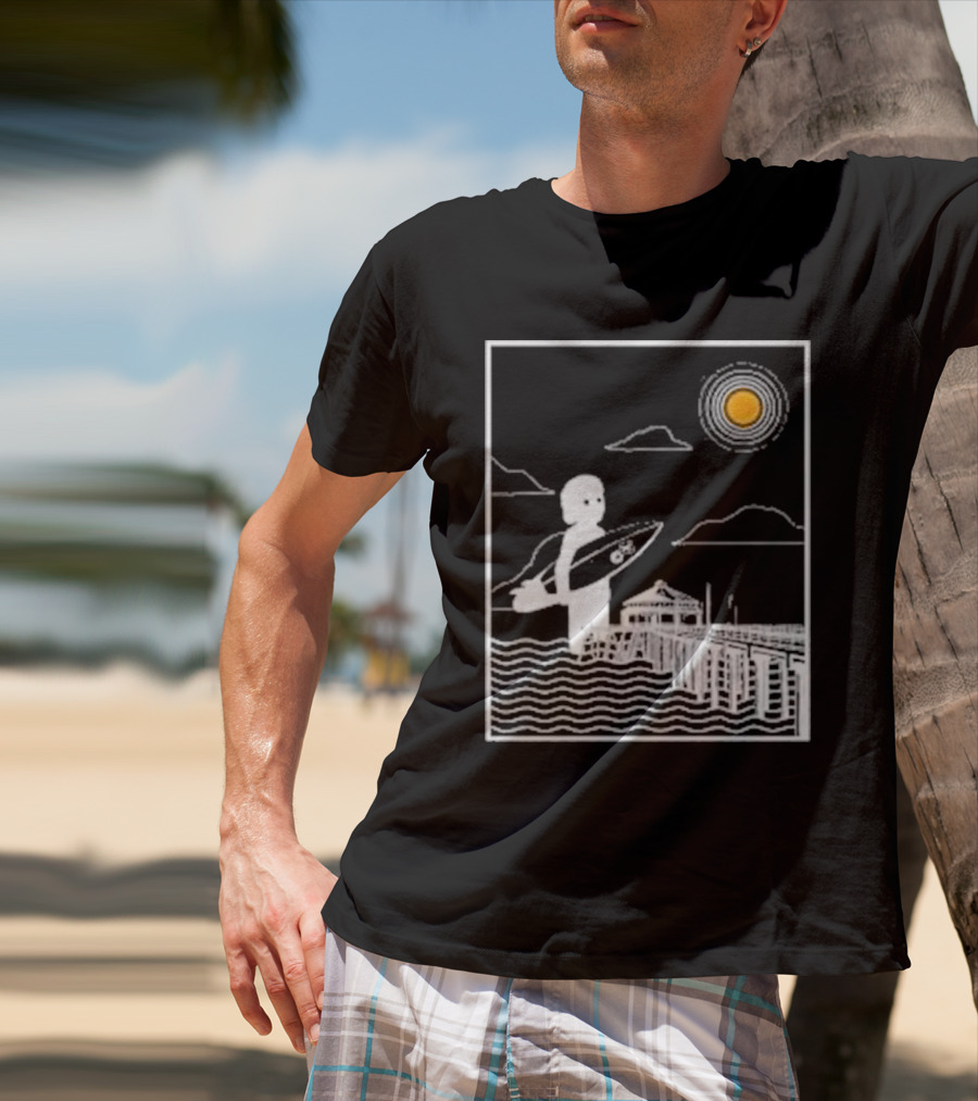 William Black Surfing Pier Orange County Sunset T-Shirt