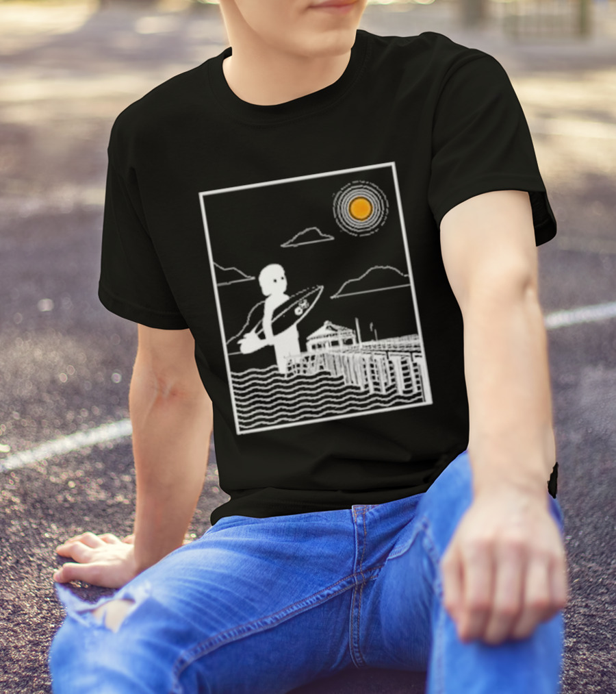 William Black Surfing Pier Orange County Sunset T-Shirt