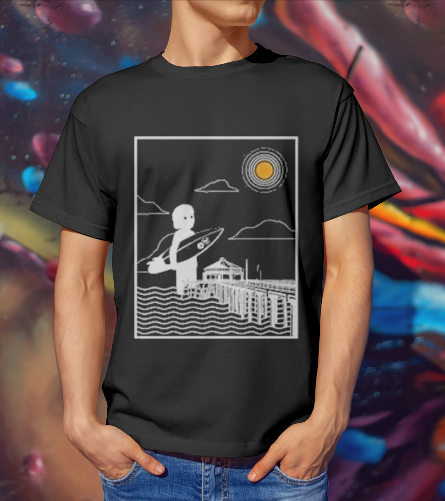 William Black Surfing Pier Orange County Sunset T-Shirt