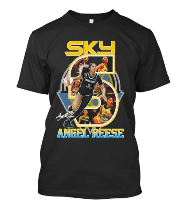 Chicago Sky Angel Reese 5 Signature WNBA T-Shirt