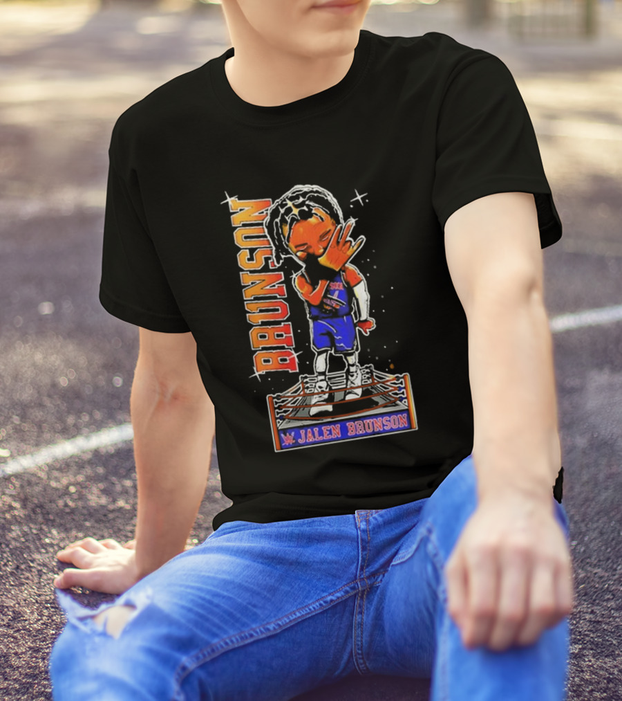 Jalen Brunson Knicks WWE Ring T-Shirt