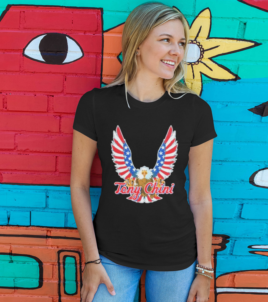 Tony Chini American Flag Eagle Wings T-Shirt