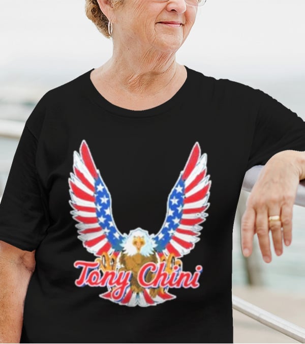 Tony Chini American Flag Eagle Wings T-Shirt