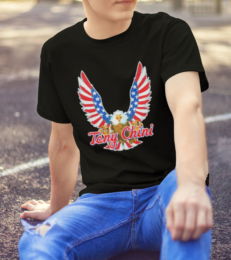 Tony Chini American Flag Eagle Wings T-Shirt