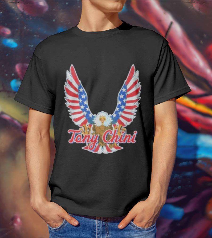Tony Chini American Flag Eagle Wings T-Shirt