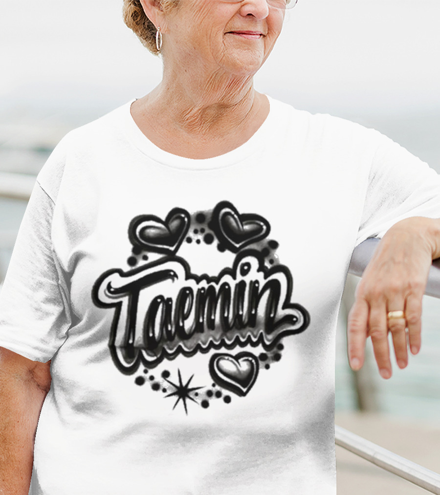 Taemin Airbrush Hearts And Stars T-Shirt