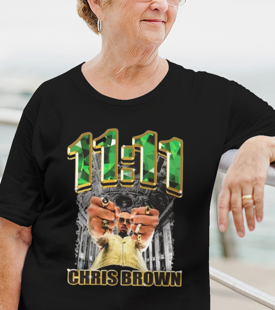 11:11 Chris Brown Emeralds And Gold T-Shirt