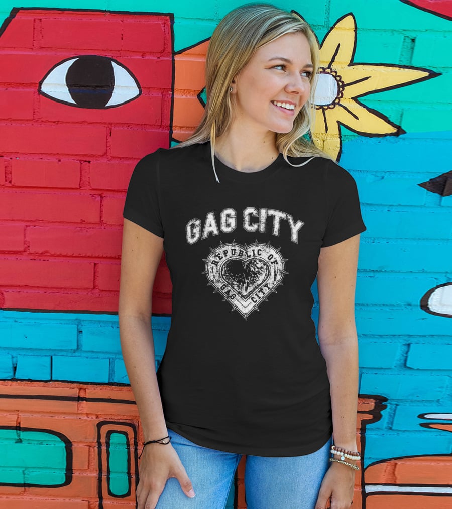 GAG CITY REPUBLIC OF GAG CITY HEART EMBLEM T-Shirt