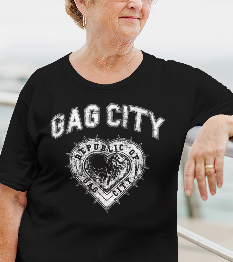 GAG CITY REPUBLIC OF GAG CITY HEART EMBLEM T-Shirt