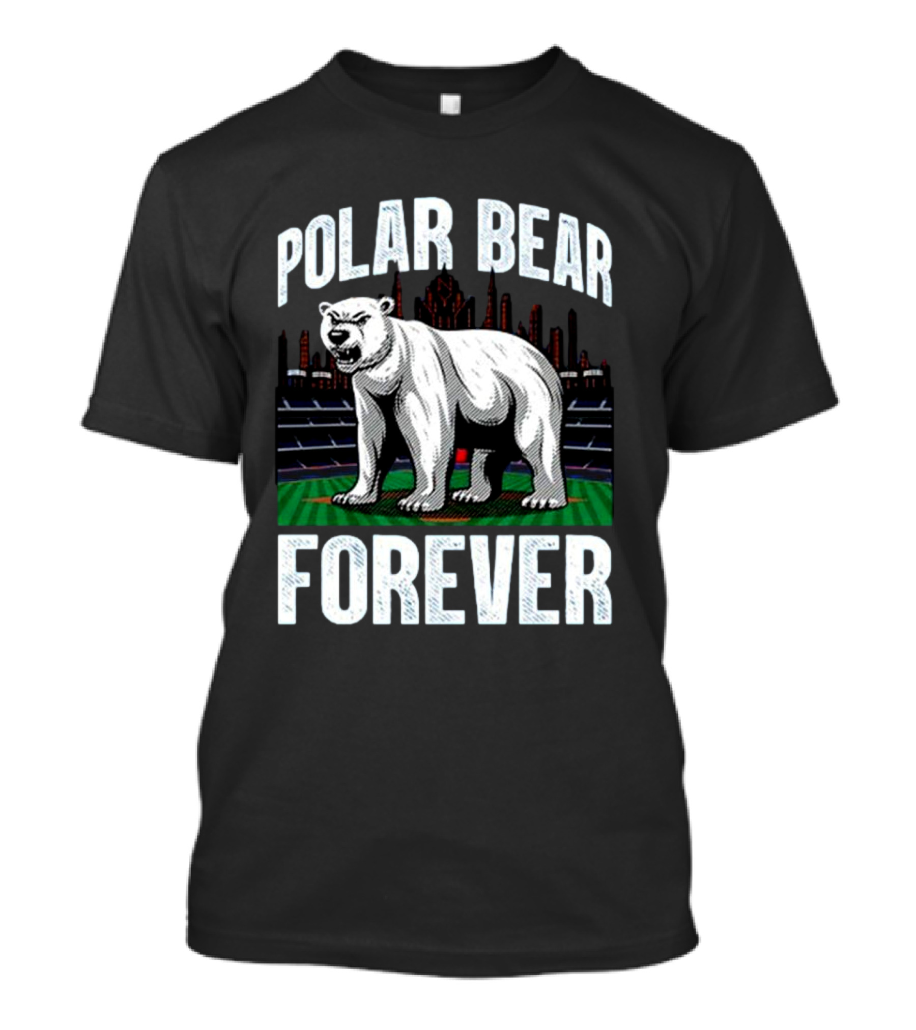 Polar Bear Forever New York Mets Stadium Skyline T-Shirt