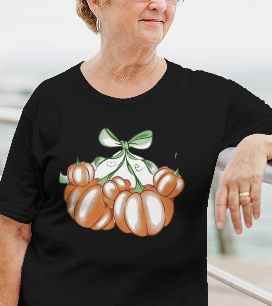 Ropedropthreads Pumpkin Bow Cluster T-Shirt