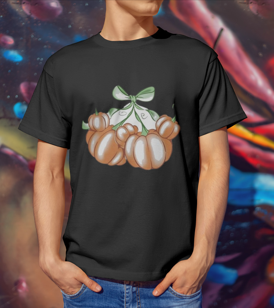 Ropedropthreads Pumpkin Bow Cluster T-Shirt