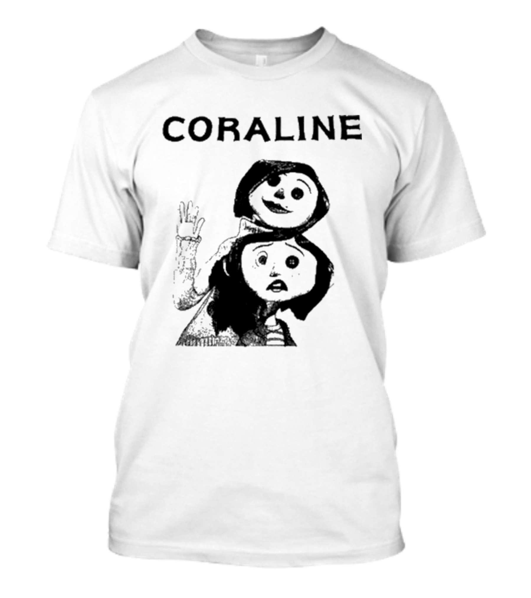 Coraline Movie Character Duo Fan Merchandise T-Shirt