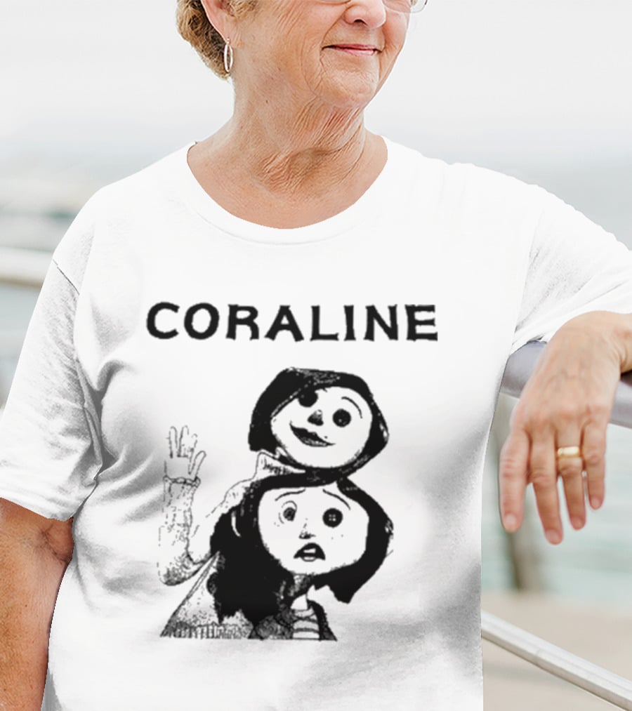 Coraline Movie Character Duo Fan Merchandise T-Shirt