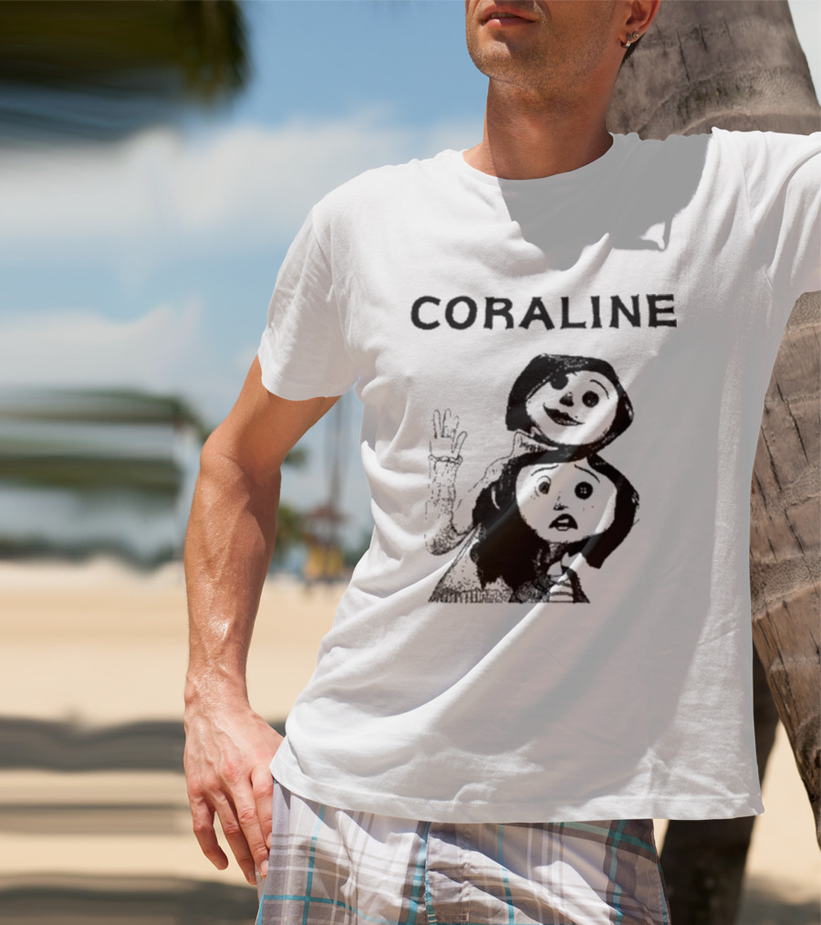 Coraline Movie Character Duo Fan Merchandise T-Shirt