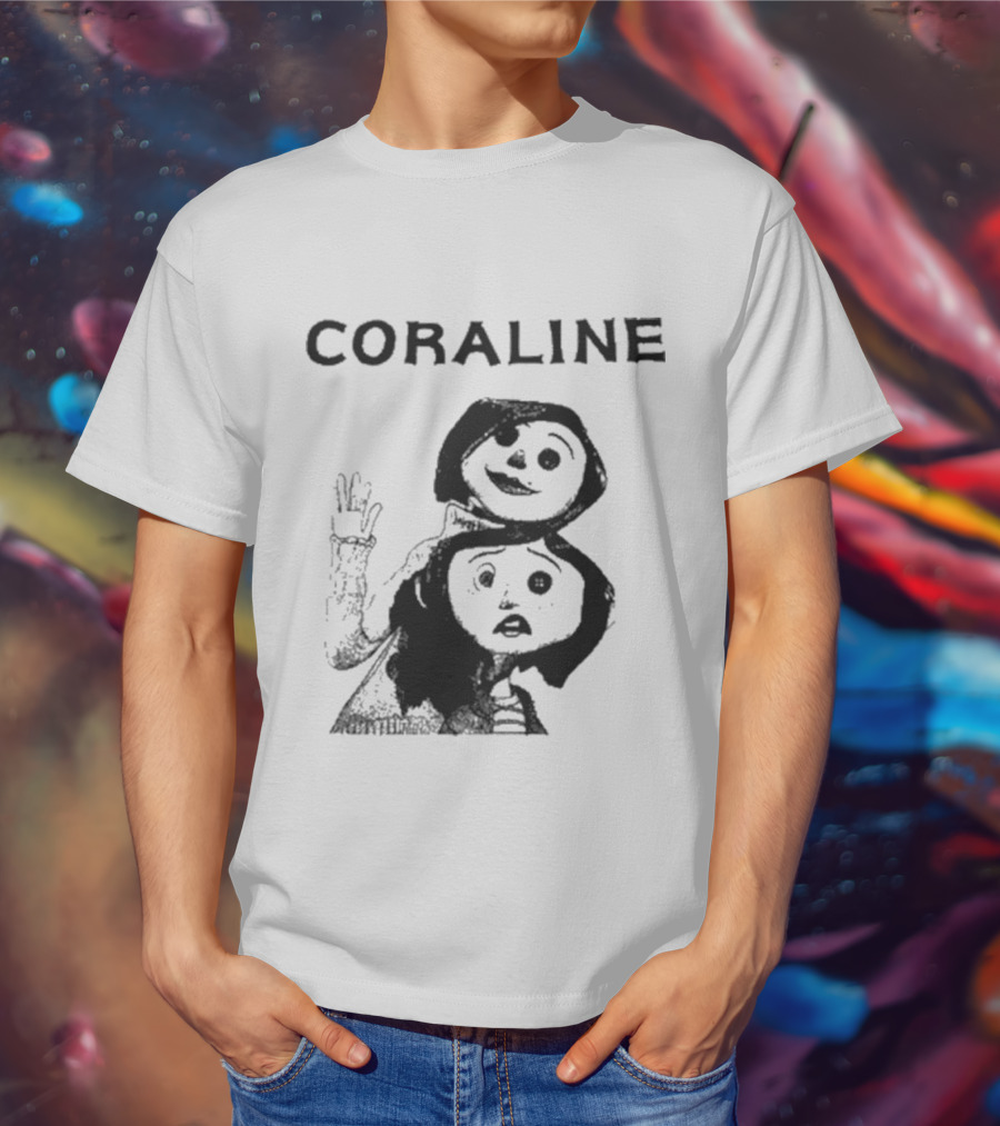 Coraline Movie Character Duo Fan Merchandise T-Shirt