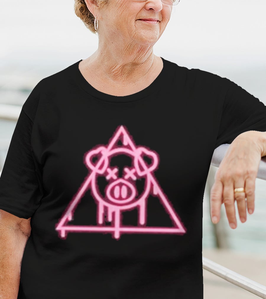 Shane Dawson Merch Neon Spray Paint Pig Triangle T-Shirt