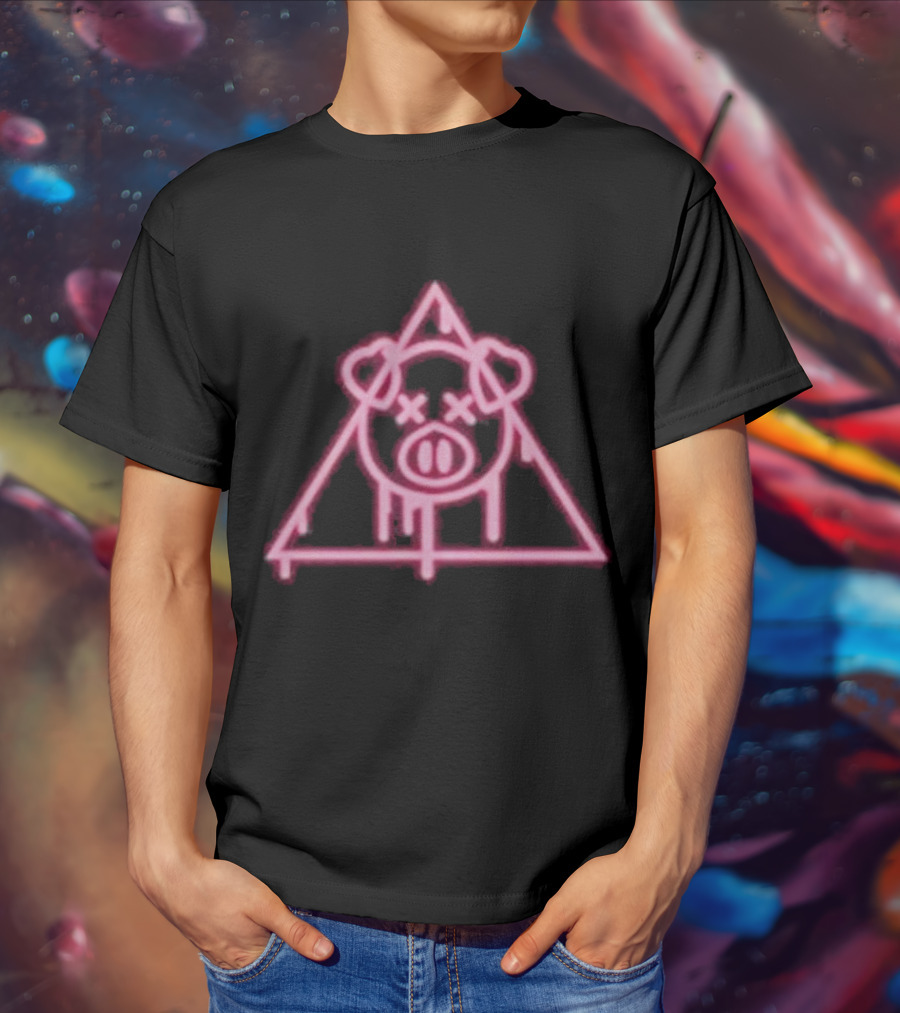 Shane Dawson Merch Neon Spray Paint Pig Triangle T-Shirt