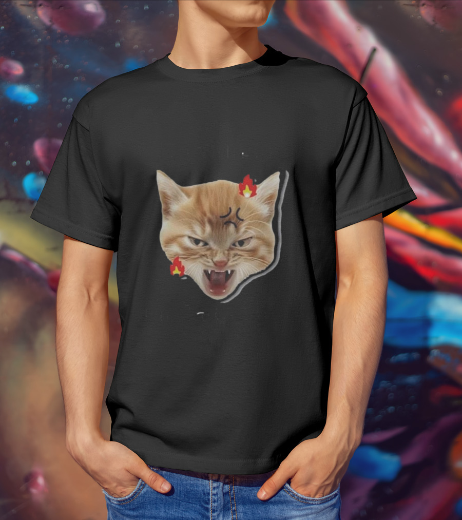 Childless Angry Cat Lady Voter Flame Emoji T-Shirt