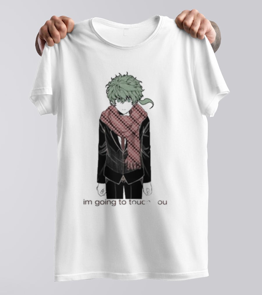 I'm Going To Touch You Midori Red Scarf Green Hair Character T-Shirt