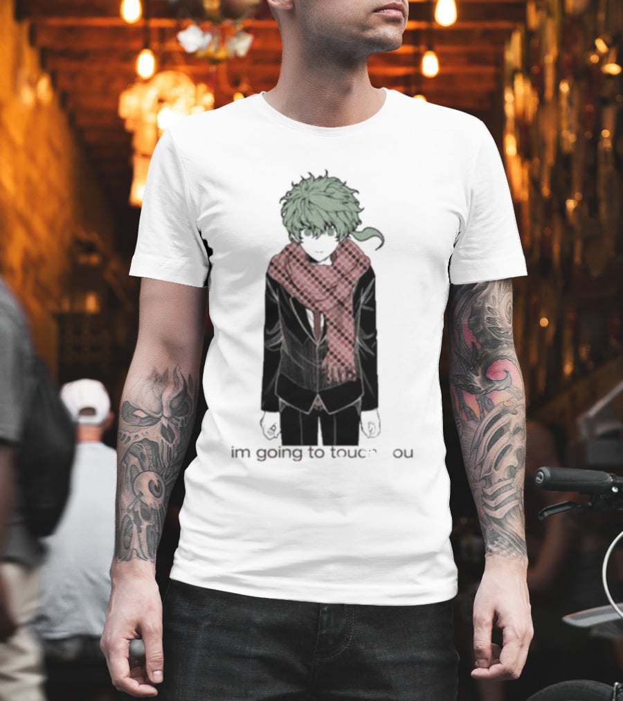 I'm Going To Touch You Midori Red Scarf Green Hair Character T-Shirt