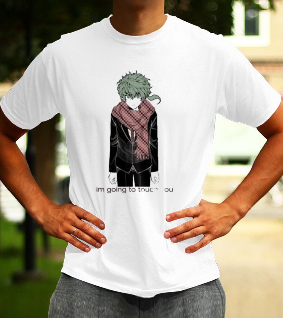 I'm Going To Touch You Midori Red Scarf Green Hair Character T-Shirt