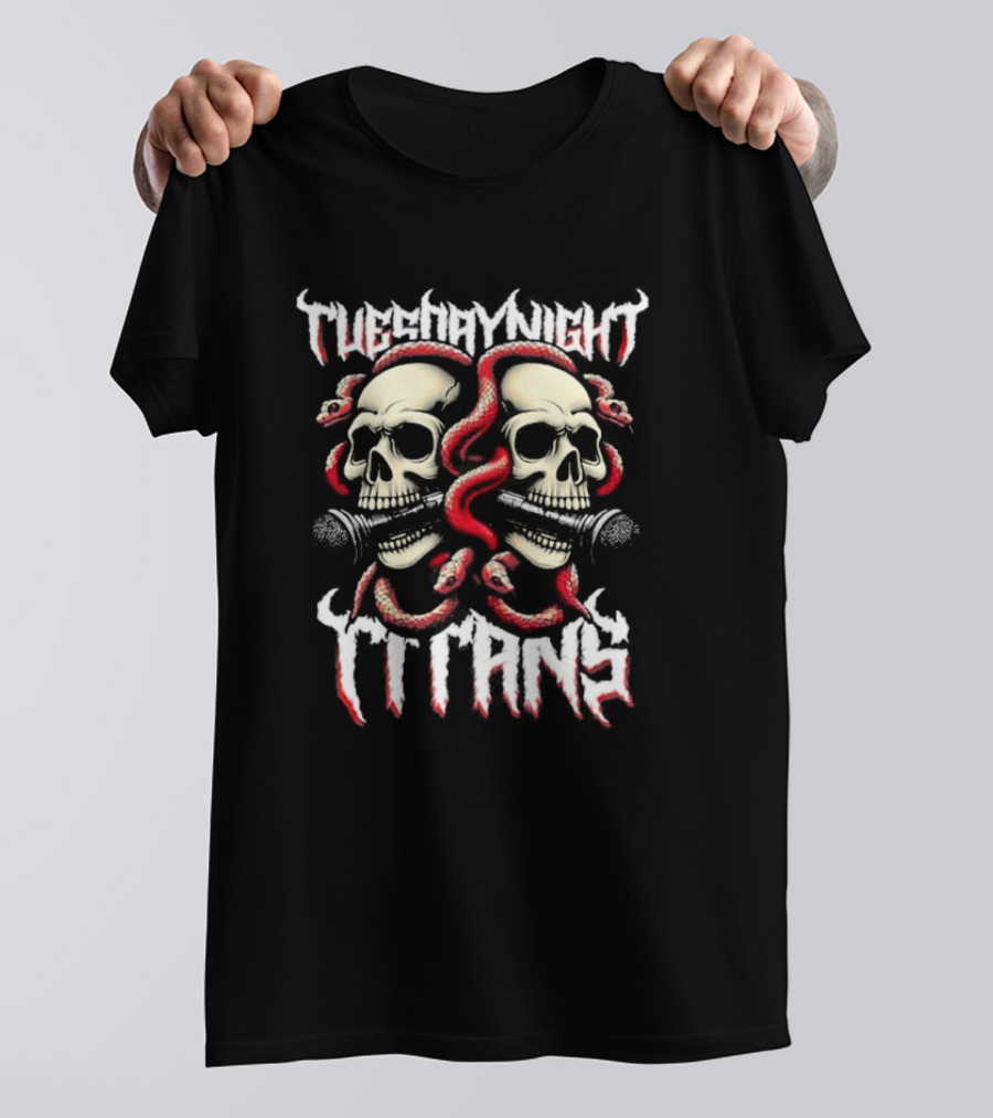 Jason Solomon Tuesday Night Titans Skulls And Snakes Microphone T-Shirt
