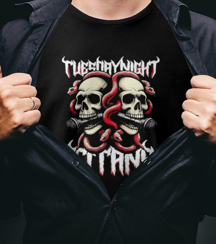 Jason Solomon Tuesday Night Titans Skulls And Snakes Microphone T-Shirt