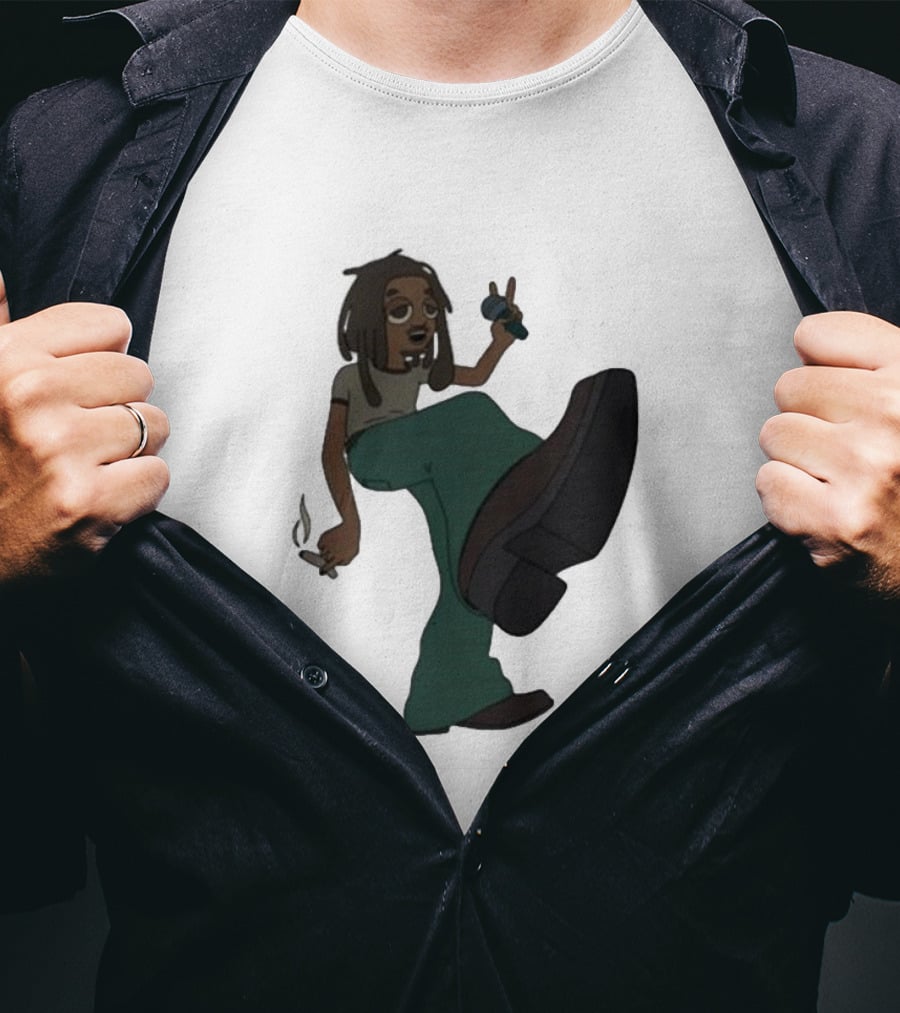 Jordan Ward 2 Ward Animation Graphic With Microphone And Peace T-Shirt