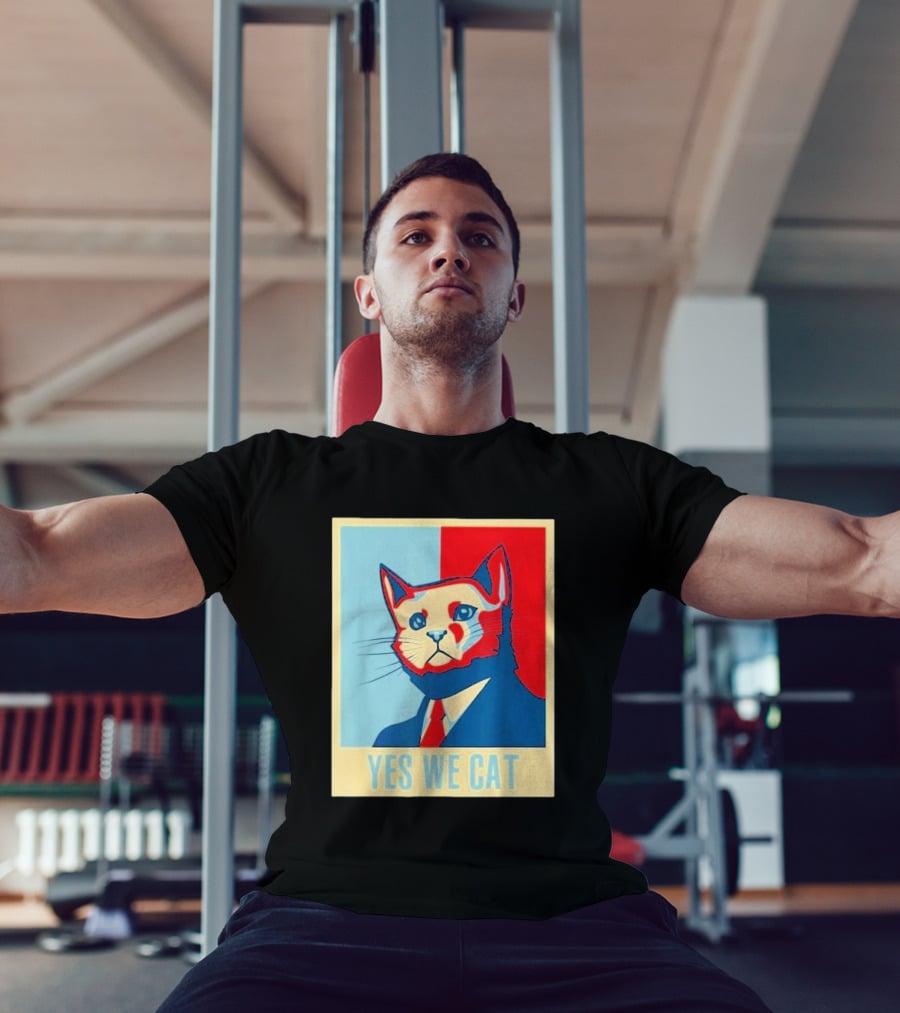 Retro Yes We Cat Funny Cat Lover Pet Owner Hope T-Shirt