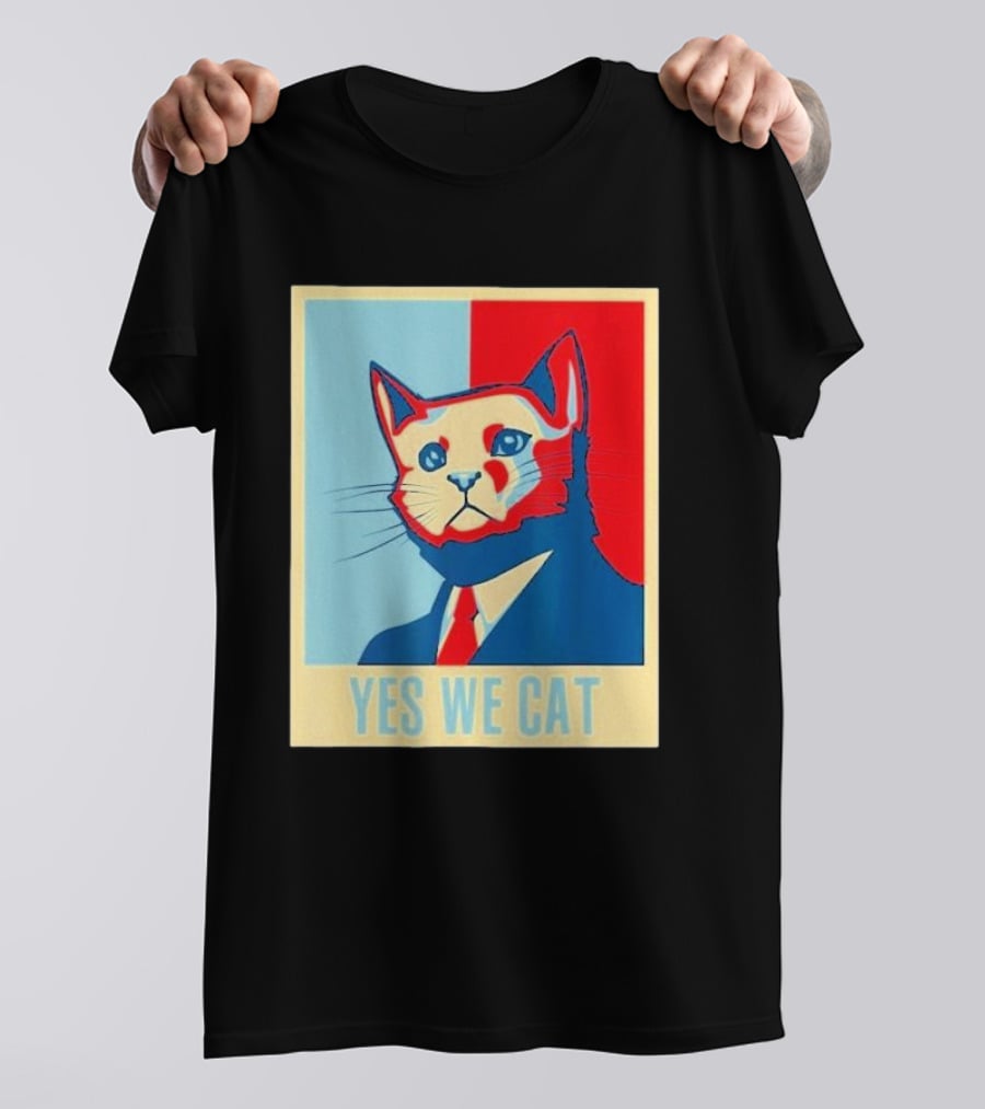Retro Yes We Cat Funny Cat Lover Pet Owner Hope T-Shirt