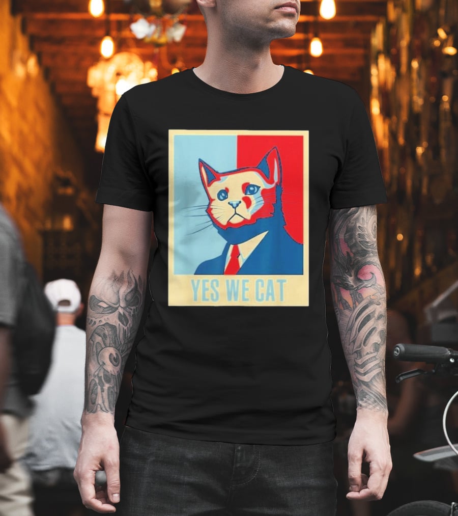 Retro Yes We Cat Funny Cat Lover Pet Owner Hope T-Shirt