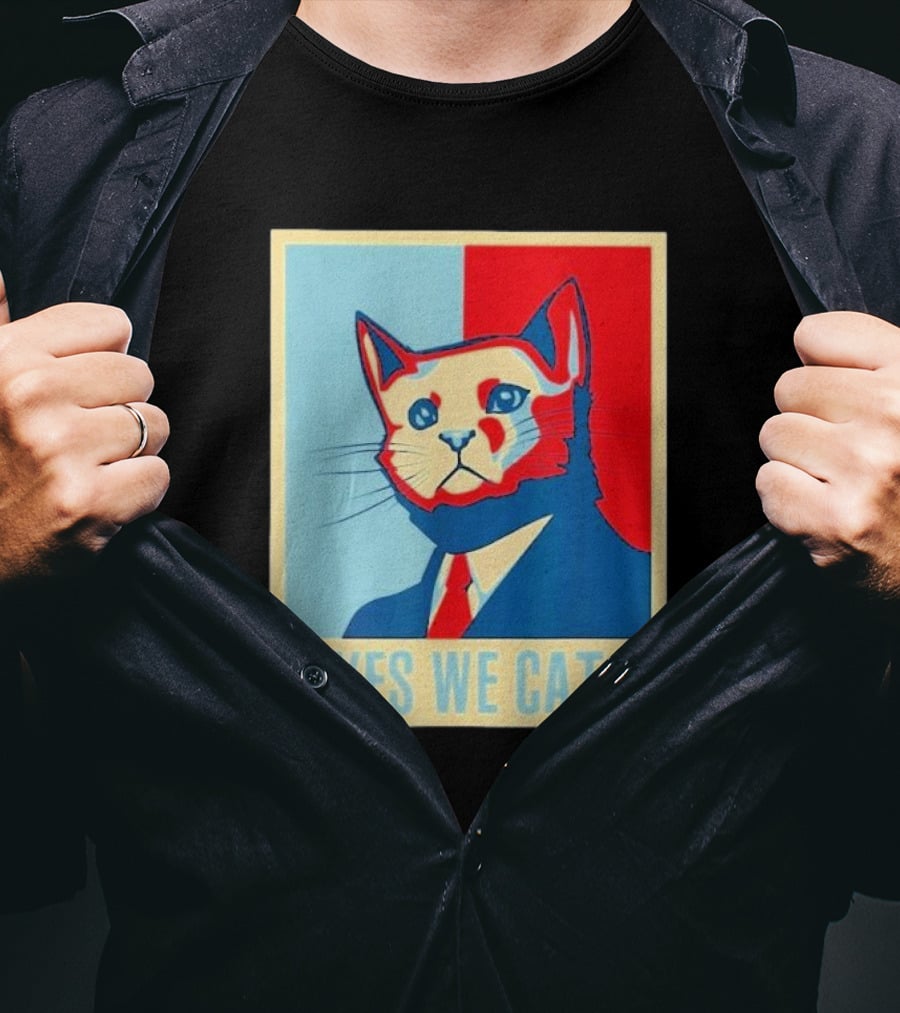 Retro Yes We Cat Funny Cat Lover Pet Owner Hope T-Shirt
