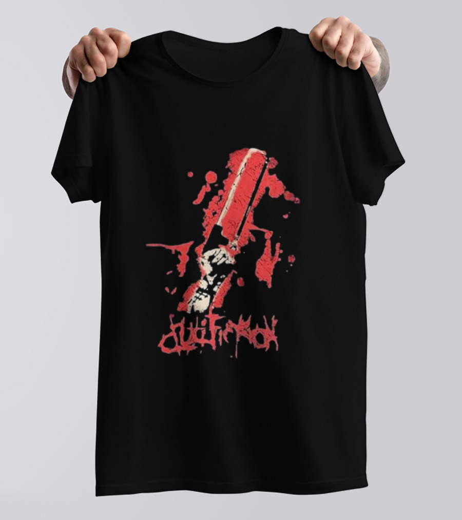 Crucifixion Saw Rise Records Blood Splatter Chainsaw T-Shirt