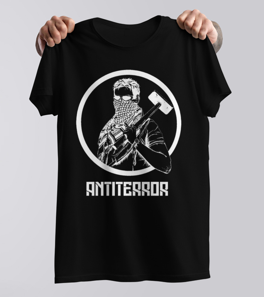 Antiterror Russian Machine Warrior With Sledgehammer T-Shirt