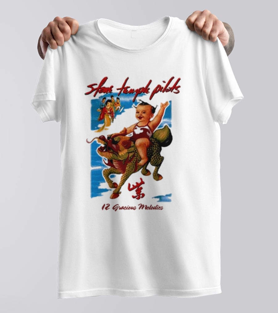 Stone Temple Pilots 12 Gracious Melodies Baby Riding Dragon T-Shirt
