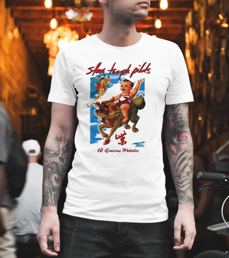 Stone Temple Pilots 12 Gracious Melodies Baby Riding Dragon T-Shirt