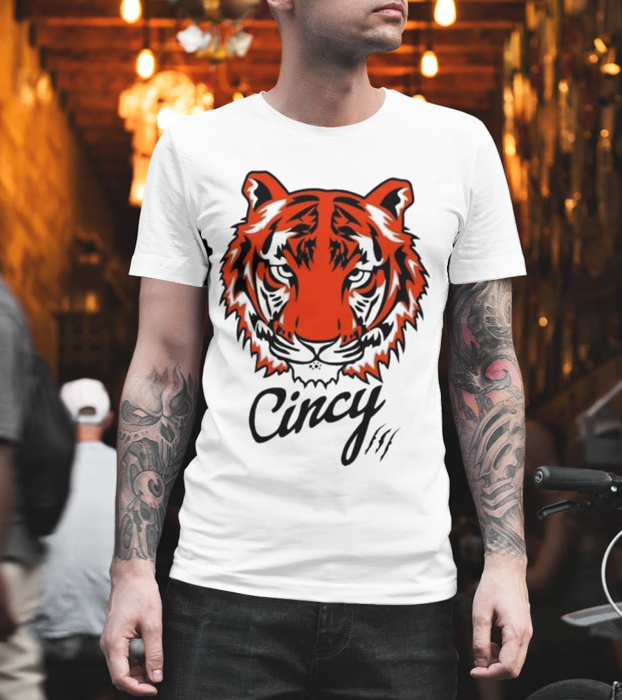 Cincy The Tiger Head By Ted Karras T-Shirt