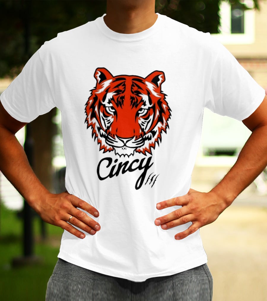 Cincy The Tiger Head By Ted Karras T-Shirt
