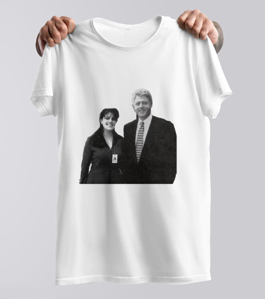 Bill Clinton Monica Lewinsky Black And White Iconic Photo T-Shirt