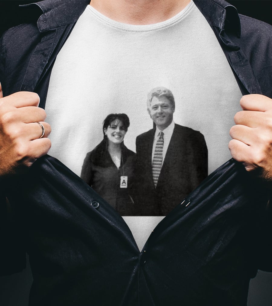 Bill Clinton Monica Lewinsky Black And White Iconic Photo T-Shirt