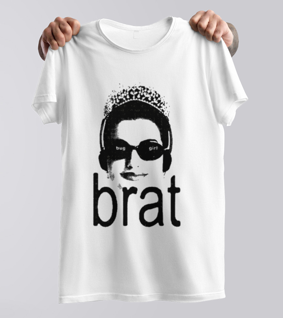 Brat Bug Girl Sunglasses And Headphones Tiara T-Shirt