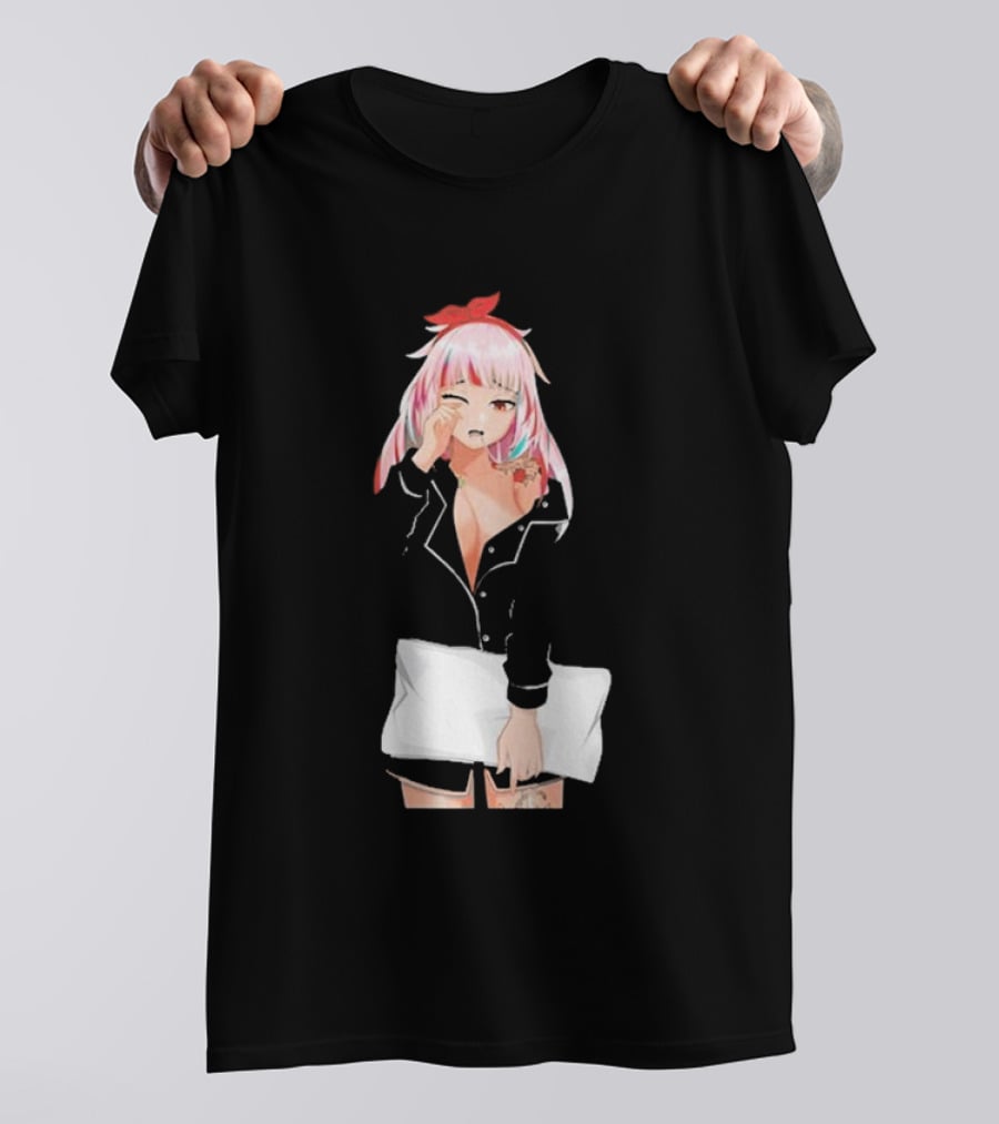 Fefe August Anime Character With Red Bow And Black T-Shirt