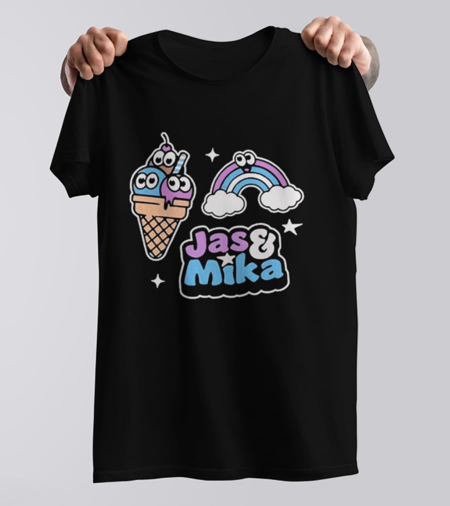 Jas And Mika Candyland Ice Cream Rainbow Fun T-Shirt
