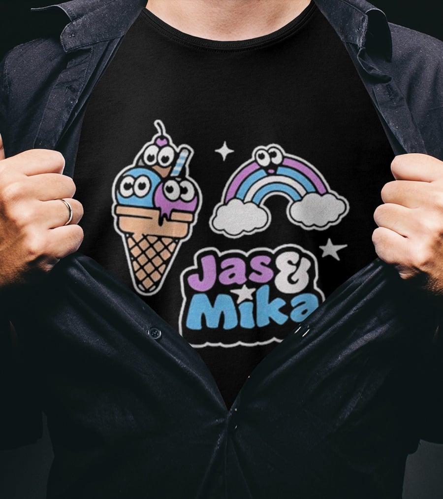 Jas And Mika Candyland Ice Cream Rainbow Fun T-Shirt