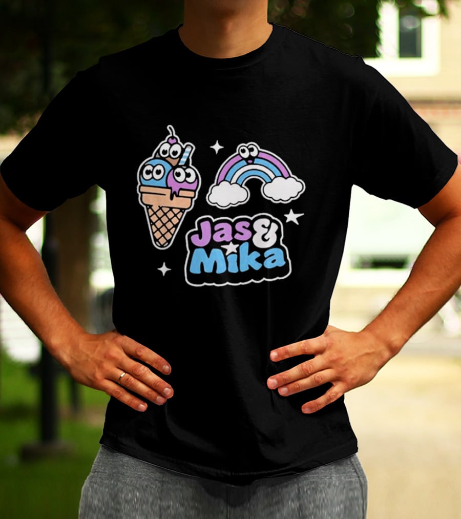 Jas And Mika Candyland Ice Cream Rainbow Fun T-Shirt