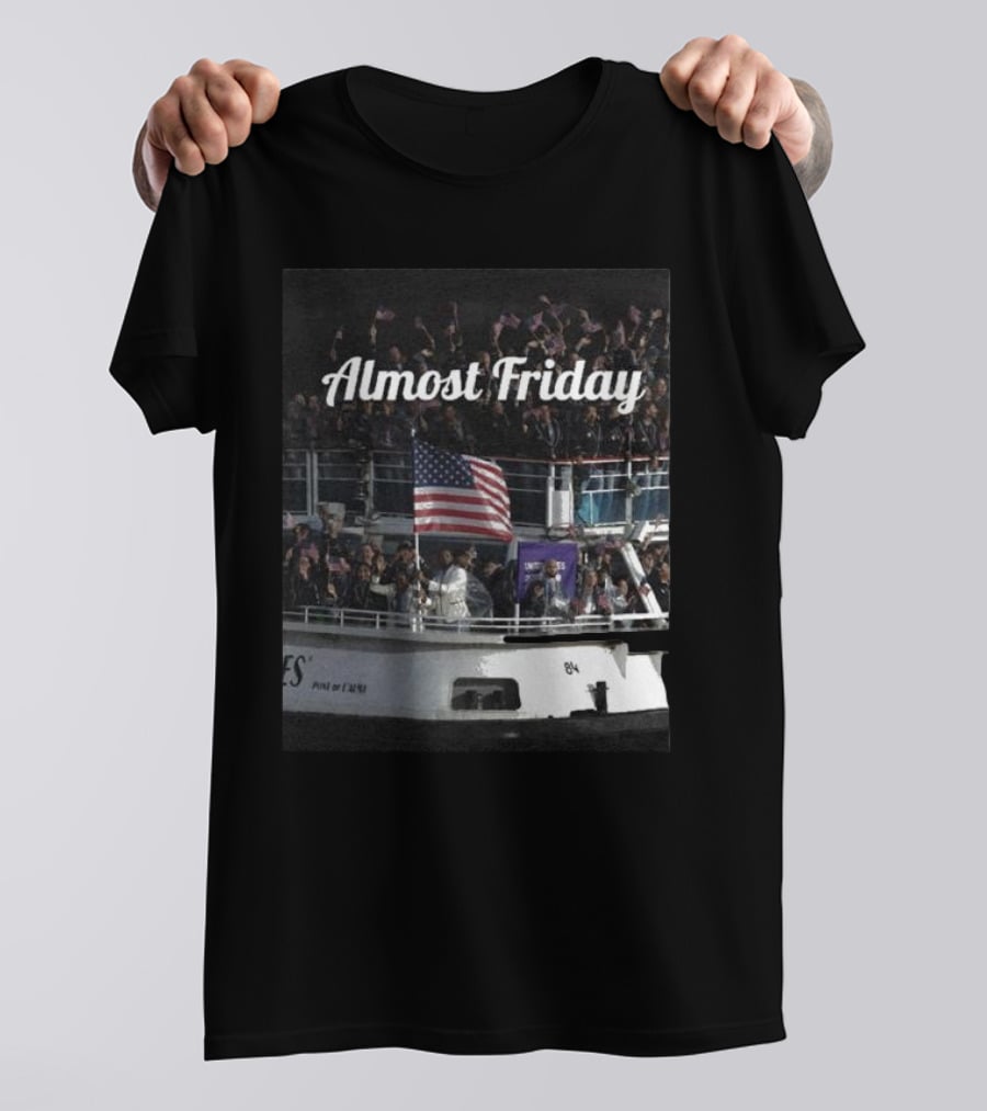 Almost Friday American Flag Celebration Boat Party T-Shirt