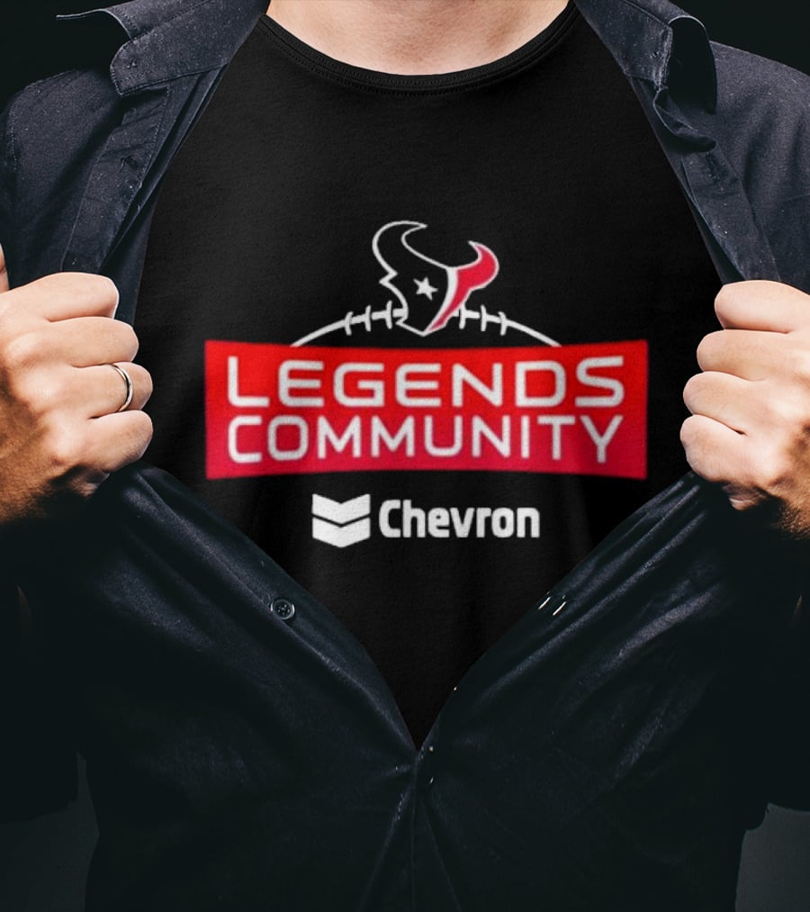 Houston Texans Legends Community Chevron Football Logo Partnership T-Shirt