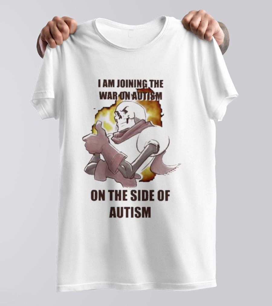 Joining The War On Autism On The Side Of Autism Thumbs Up Flame Background T-Shirt